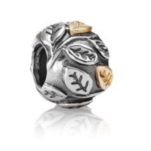 Pandora Jewelry - Pandora two tone leaf charm